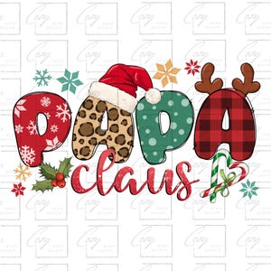 Papa Claus png,  sublimation design, Merry Christmas png, Christmas Papa png, Merry and Bright png, Instant Download Sublimation Design