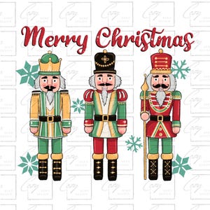 Christmas Nutcracker Friends png, Merry Christmas png, Christmas png, Merry and Bright png, Instant Download Sublimation Design