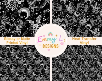 Skelly Love Patterned Vinyl Sheet, Adhesive Vinyl, Printed Vinyl, Heat Transfer Vinyl, Patterned Vinyl, Craft Vinyl, Valentines Day -452