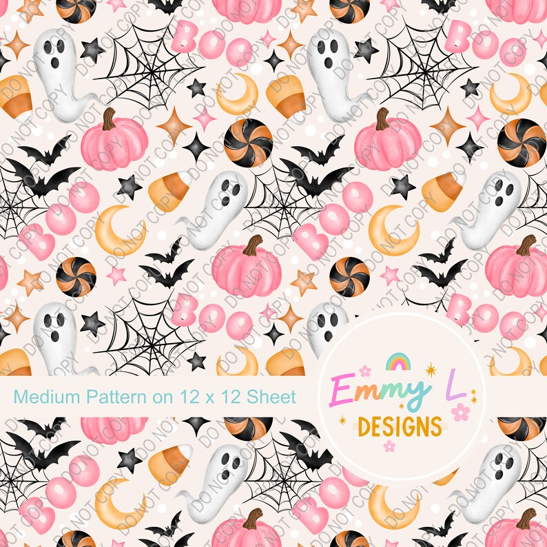 Boo Things Patterned Vinyl Sheet, Adhesive Vinyl, Printed Vinyl, HTV ...