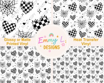 Burning Love Patterned Vinyl Sheet, Adhesive Vinyl, Printed Vinyl, Heat Transfer Vinyl, Patterned Vinyl, Valentine's Day Craft Vinyl -314