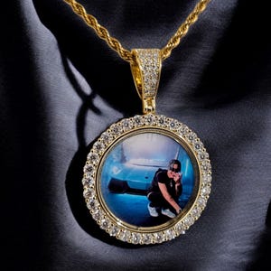 Moissanite 14k Gold 925 Sterling Silver Custom Locket Photo Pendant Memory Necklace | Remembrance Memorial Personalized Diamond Picture Gift