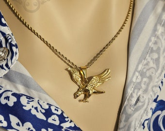 Colgante De águila En Oro Amarillo De 14 Quilates, Altura 1.654 In, Ancho 1.181 In - Foto 13