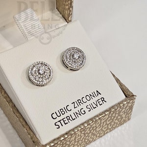 Elegante runde Brilliantschliff CZ Diamant Ohrstecker, hypoallergen Schmuck, Ohrringe für Ihn, 925 Sterling Silber Diamant Ohrringe Set