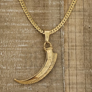 Stoßzahn Schmuck, Stoßzahn Kette für Männer, Herren Halskette gold, Tribal Halskette, Stylische Stoßzahn Kette, Boho Kette, Stoßzahn Kette für Männer, Coole Halskette