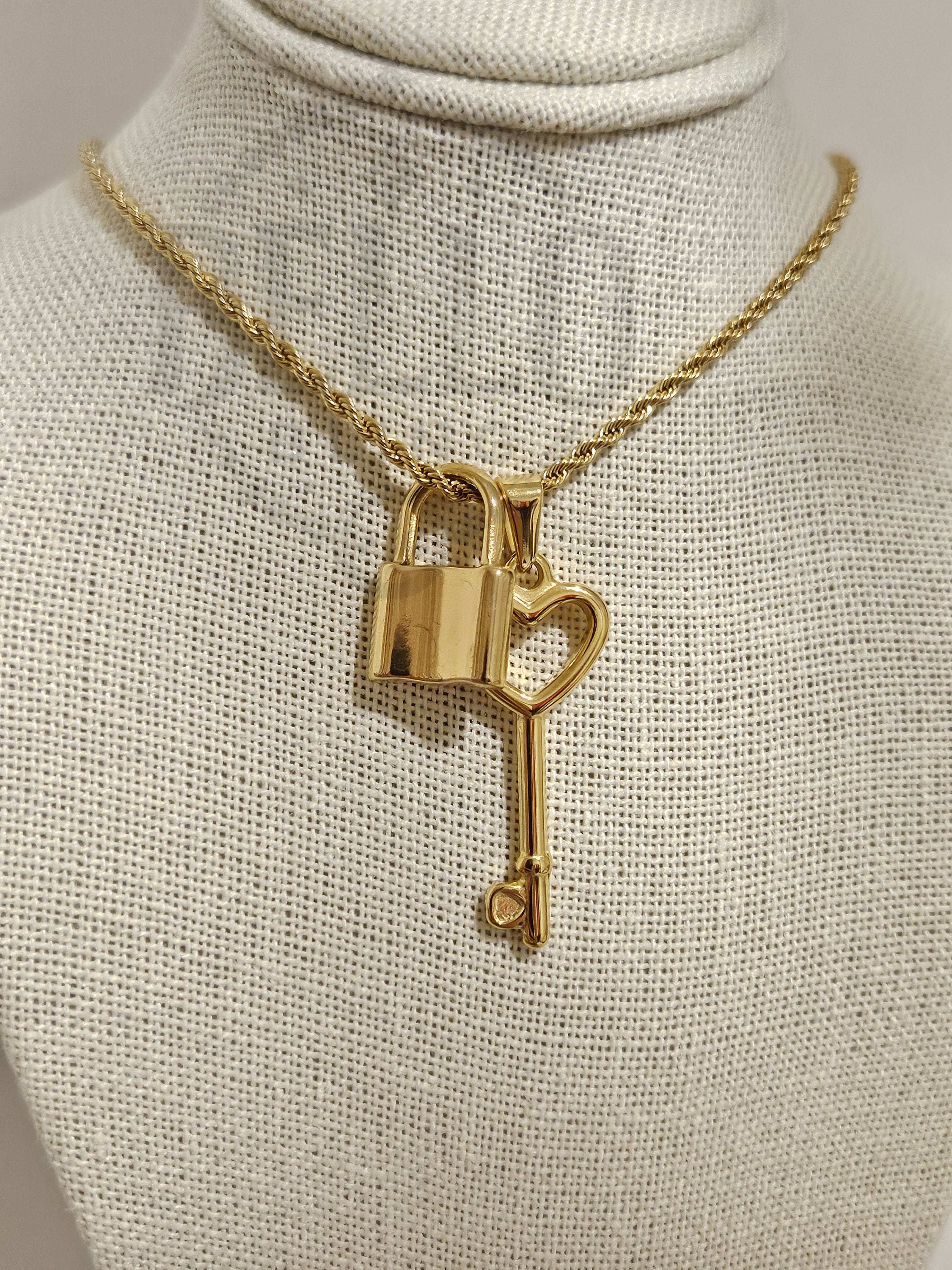 Gold Lock and Key Necklace