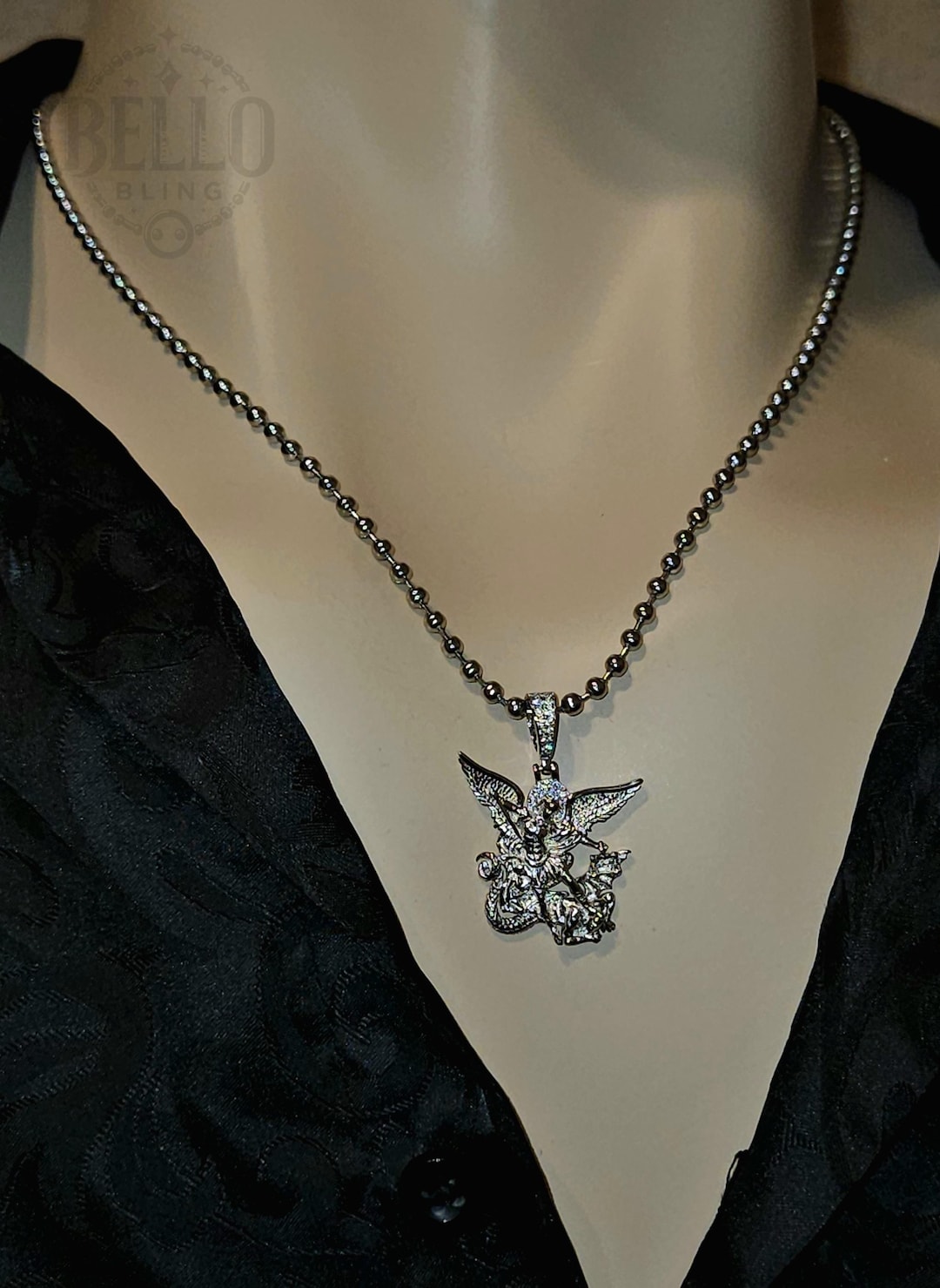 925 Sterling Silver Saint Michael Pendant Necklace - the Archangel ...
