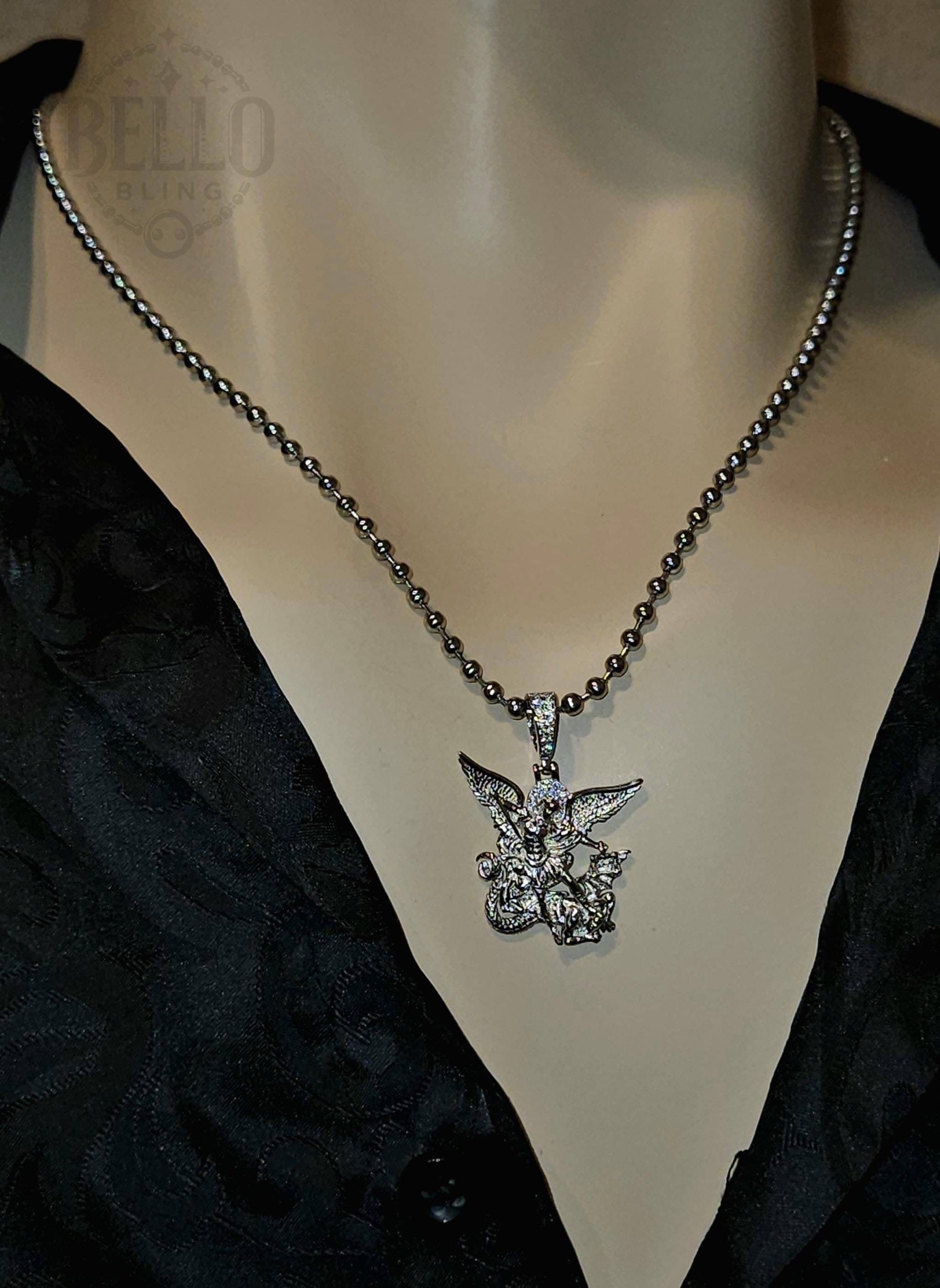 DAYLINLOVE Collana San Michele Arcangelo – Argento Sterling 925, Ciondolo Protettivo Con Medaglia