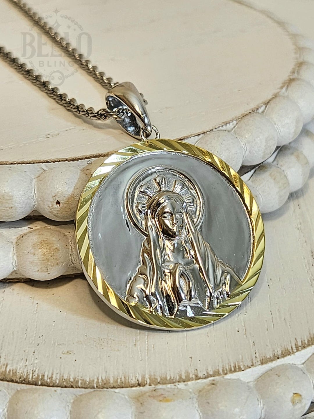 Our Lady of Graces Necklace – 925 Silver Religious Medal Pendant ...