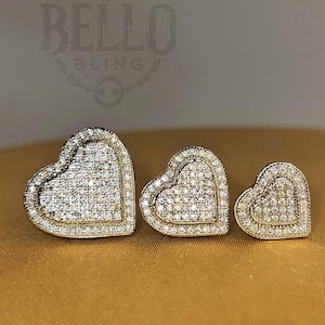 Herz Baguette Diamant Ohrstecker funkeln CZ, Frauen Ohrringe, Ohrringe Für Sie, Herzform 925 Sterling Silber Ohrringe, Liebesohrring