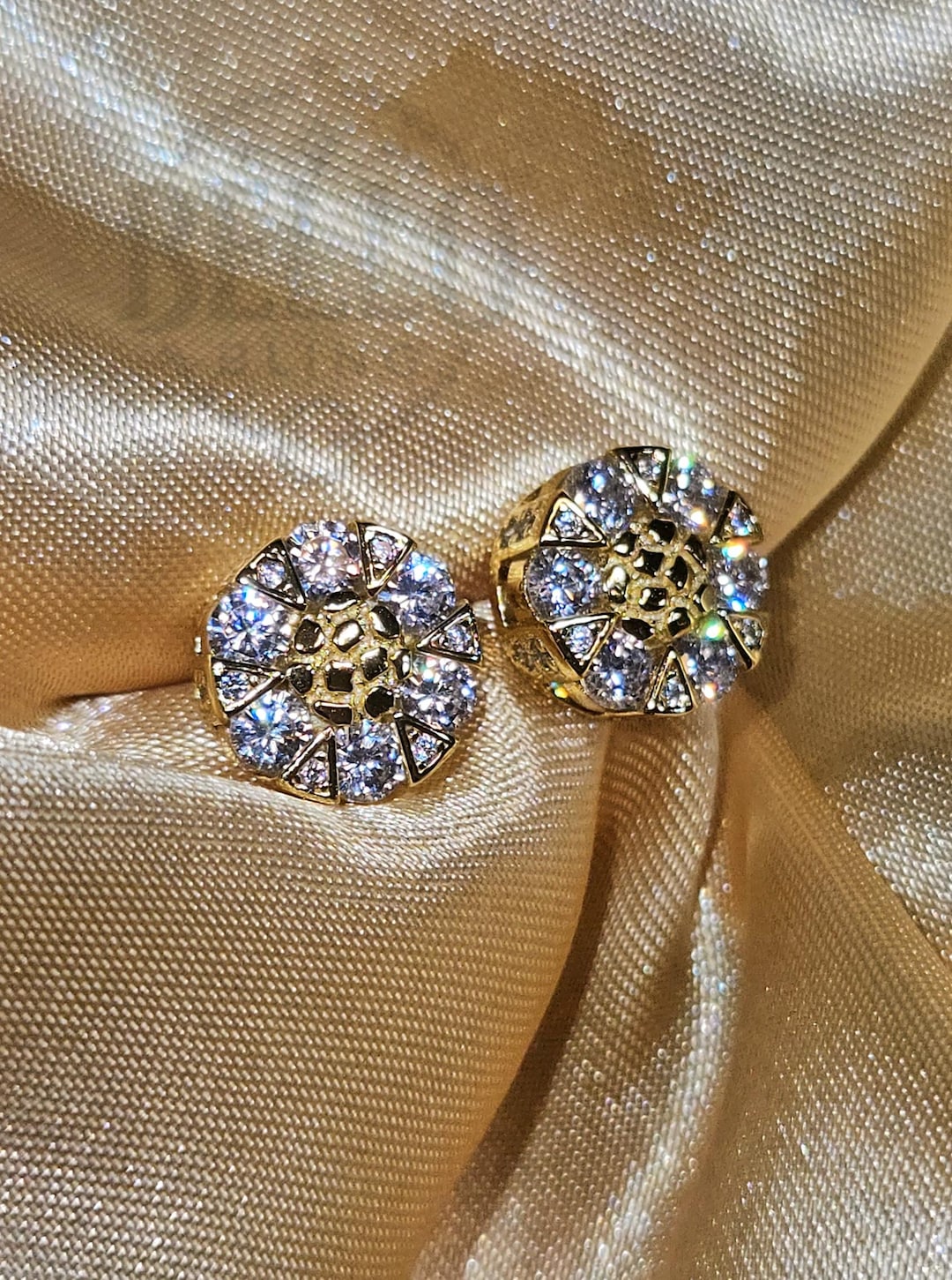 Orecchini A Perno Rotondi In Argento Sterling Placcati In Oro - Foto 2