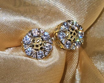 Orecchini A Bottone Donna Oro Con Frutta E Zirconi - Delicati E Ipoallergenici - Set Di Orecchini Carini Per Piercing Multipli