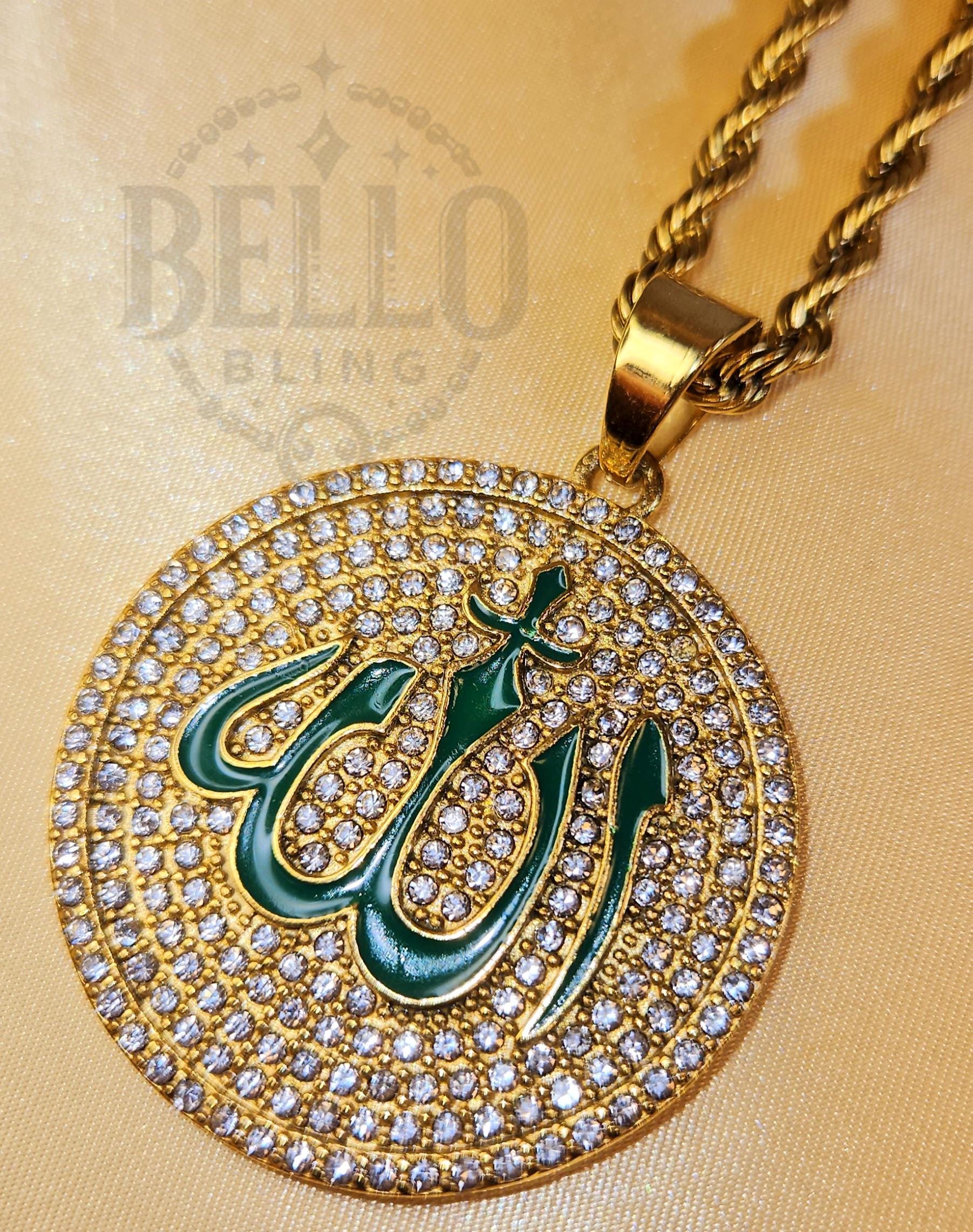 Allah Pendants Collection - Gold-finish Islamic Jewelry, Arabic ...