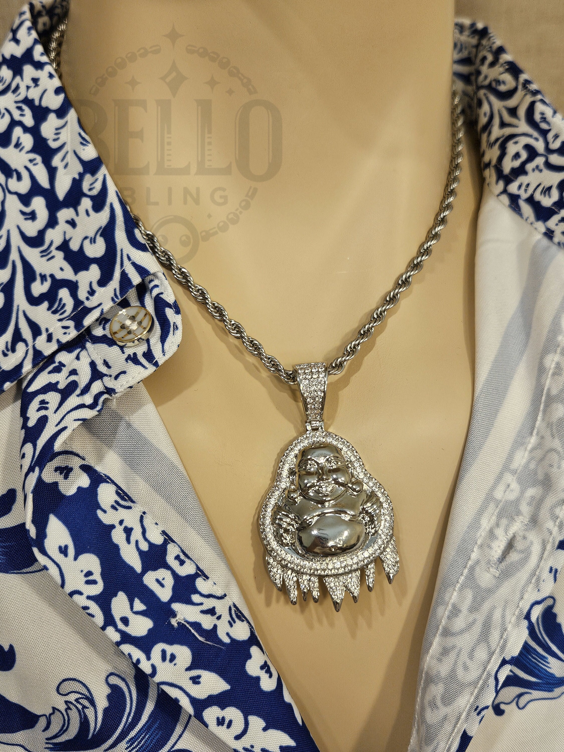 Iced out buddha pendant discount