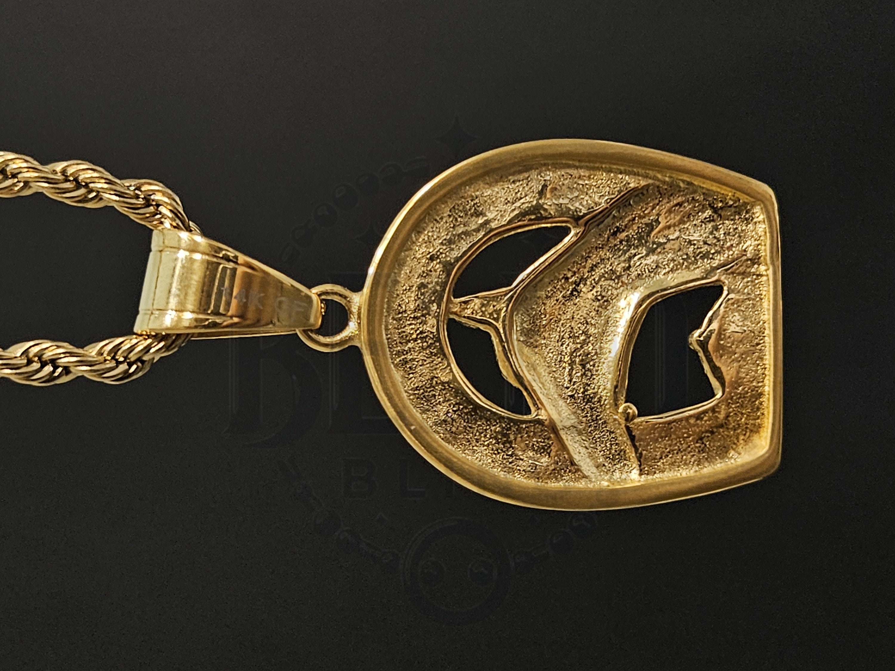 Pendentif Cheval En Or 18k - Fer à Cheval Avec Tête De Cheval - Bijou Plaqué Or - Cadeau élégant