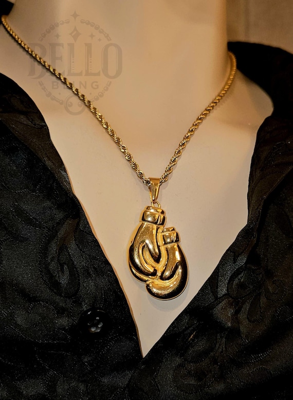 Boxing Glove Pendant, Gold-Finish, Fighter's Style, Boxing Drip, Sports,  Fighter, Athletic, Boxing Accessory, Fitness Jewelry, Gym Necklace