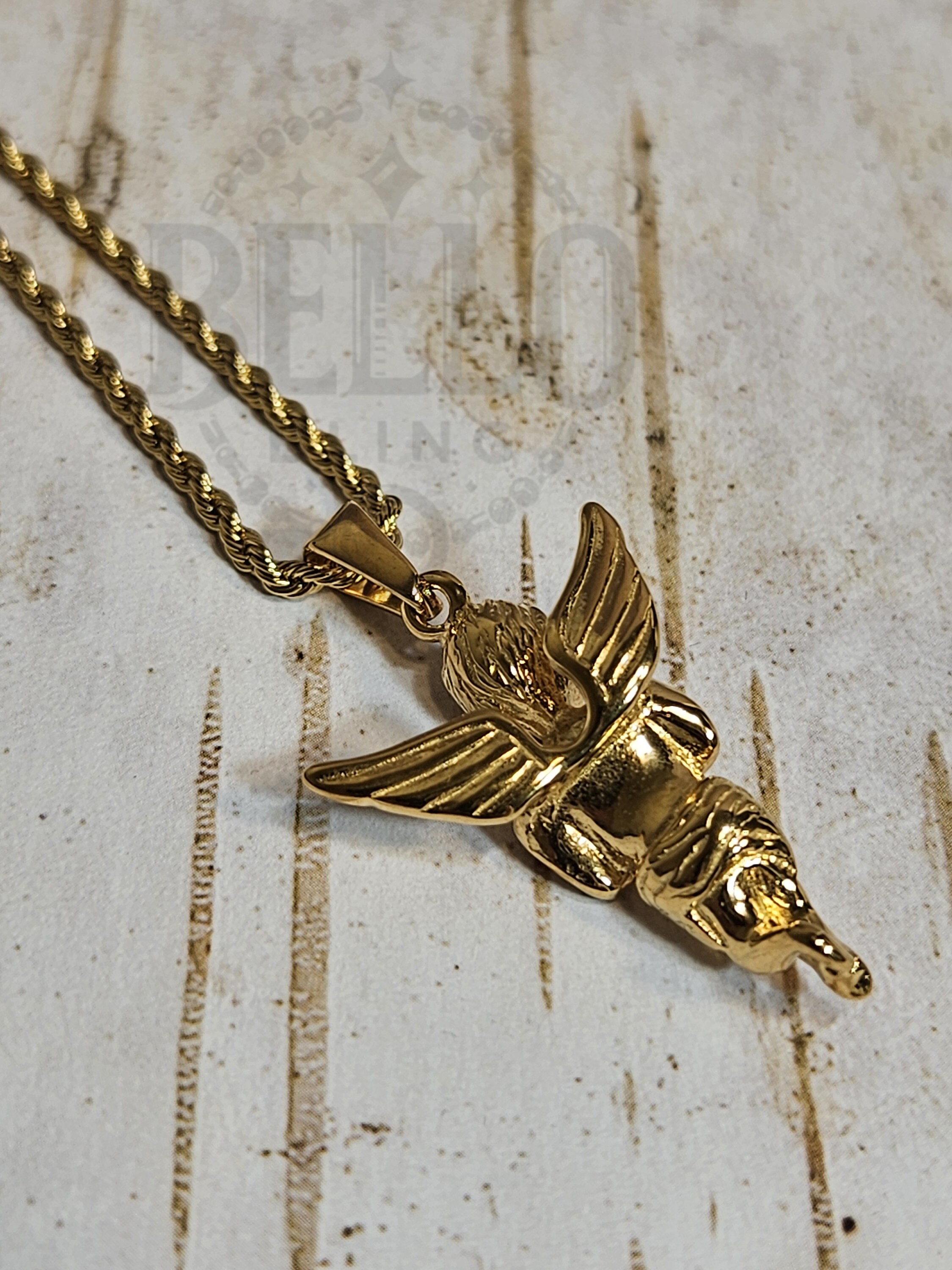 さらなる高みへ【ヨウジヤマモト】Angel Pick Pendant Pre-owned] GOTHIC YOHJI YAMAMOTO ANGEL GUITAR PICK PENDANT