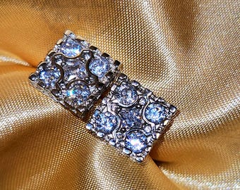 925 Sterling Silber Ohrstecker - funkelnde CZ Herren Ohrring, quadratische Ohrstecker, Herrenschmuck, hypoallergener Schmuck