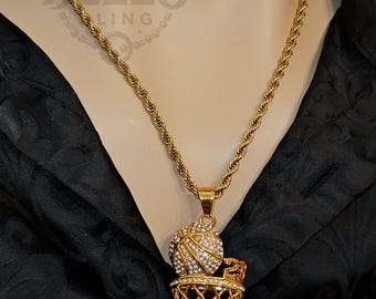 Collana Uomo Basket Con Ciondolo A Palla 3D – Acciaio Inossidabile, Oro/Argento, Regalo Fan