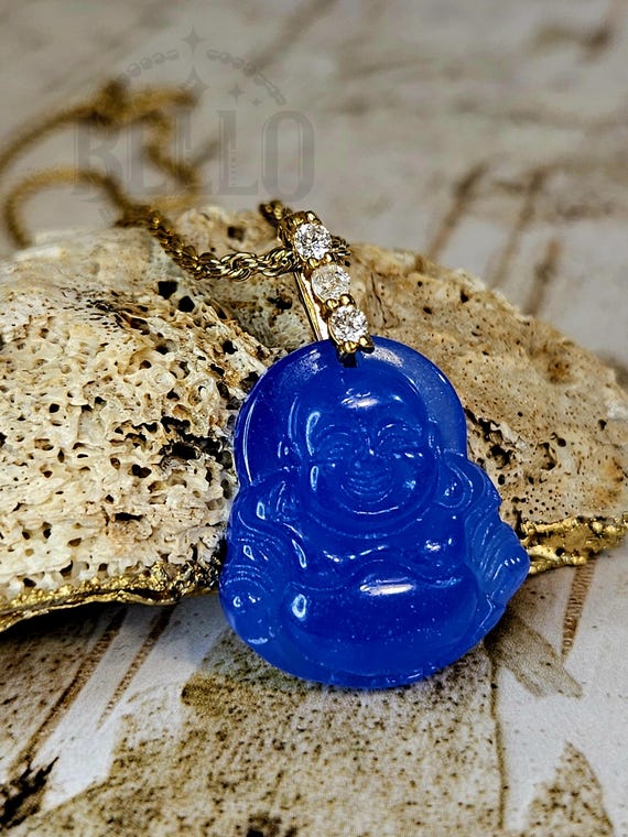 Lucky Charm Blue Buddha Pendant Necklace - Hypoallergenic