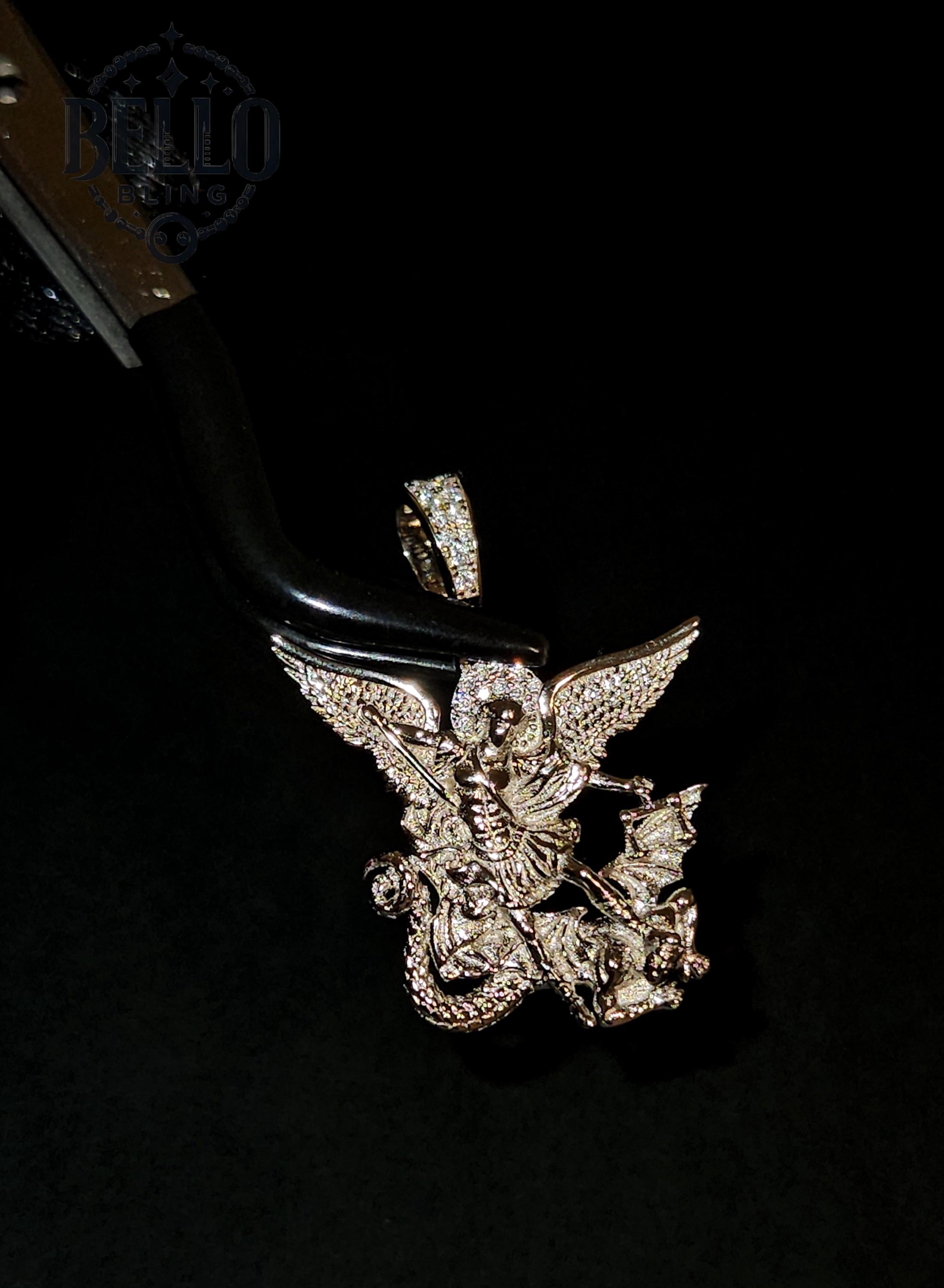 925 Sterling Silver Saint Michael Pendant Necklace - the Archangel ...