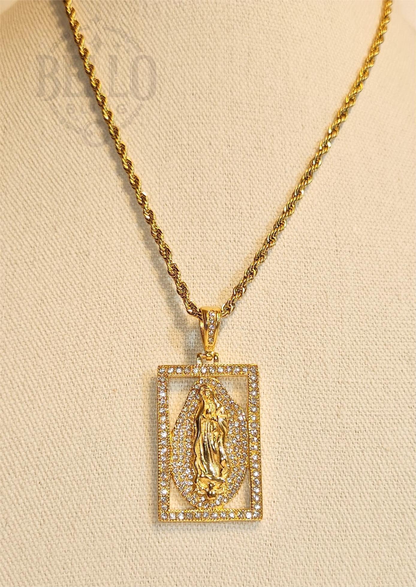 Collana Con Ciondolo Medaglia Miracolosa Vergine Di Guadalupe In - Foto 4