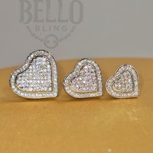 Herz Baguette Diamant Ohrstecker funkeln CZ, Frauen Ohrringe, Ohrringe Für Sie, Herzform 925 Sterling Silber Ohrringe, Liebesohrring