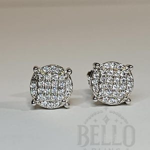 Runde eisige Ohrstecker - funkelnde CZ Herren Ohrring, gefrorren Ohrstecker Schraubverschluss, Herrenschmuck, hypoallergen Schmuck, Diamant CZ Ohrstecker