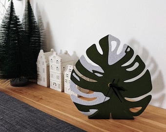 Monstera Leaf Clock | Tropical Freestanding Home Decor