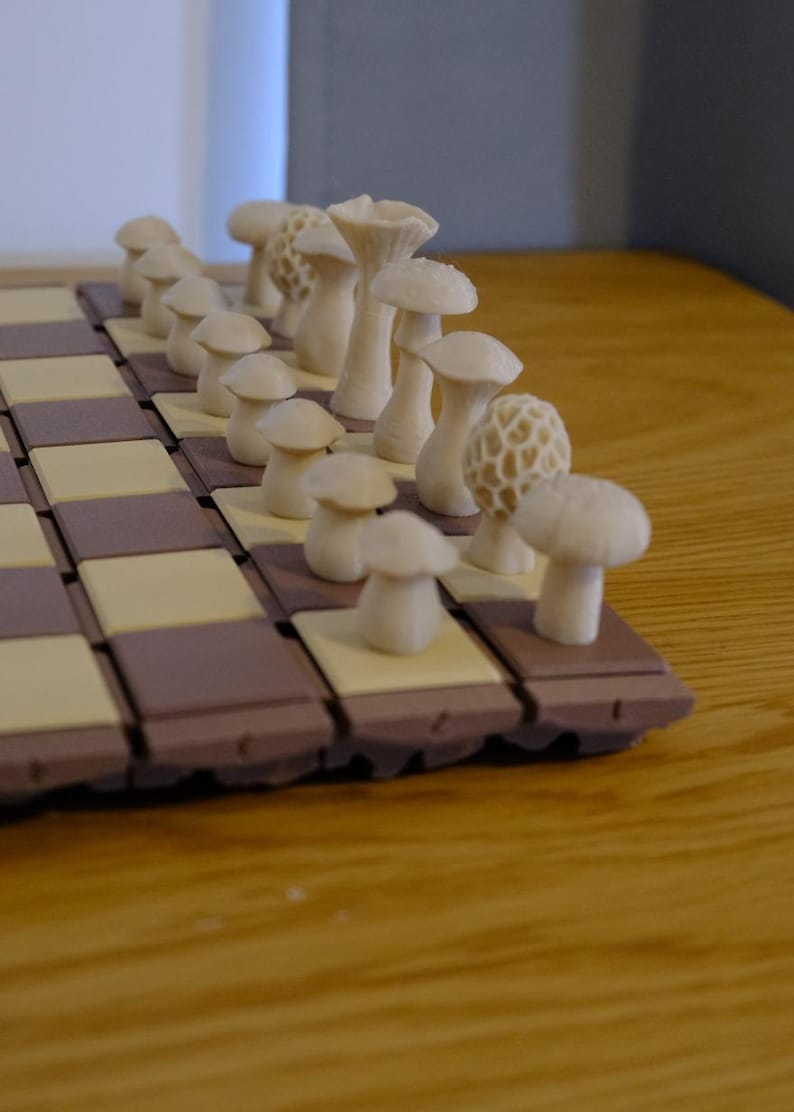 3D Printed Mushroom Chess Set | Unique Travel Game image 4