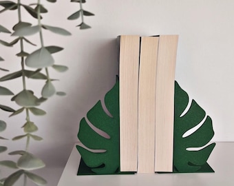 Monstera Leaf Bookends | Tropical Home Decor, Nature Gift