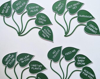 Funny Leaf Plant Signs – 3D Printed Humorous Garden Markers