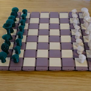 3D Printed Mushroom Chess Set | Unique Travel Game image 2