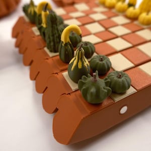 Gourd Games | 3D Printed Pumpkin Dice Tower, Checkers & Chess Board Game Set