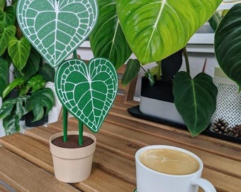 3D Printed Anthurium Plant Coaster Set | Unique Housewarming Gift