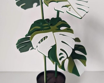 3D Printed Monstera Plant Coaster Set | Unique Home Decor