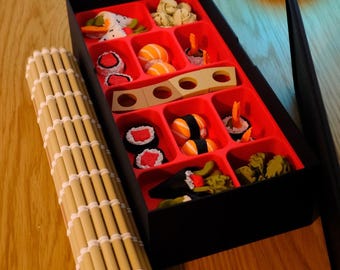 3D Printed Sushi Chess Set – Novelty Game with Bento Box