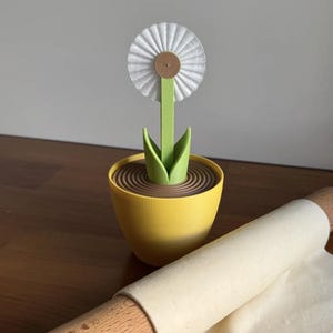 Daisy Pasta Wheel Cutter–3D Printed Dandelion Ravioli Tool|Cute Flower Dough Roller in Pot|Gnocchi Maker Gift for Pasta Lovers|Free Shipping