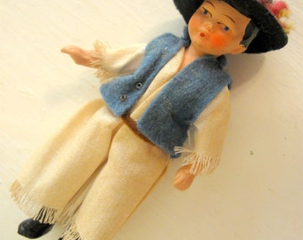 Antique Composition Doll Cowboy Japan Dollhouse Boy