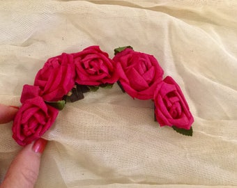 Vintage Pink Millinery Roses Individual