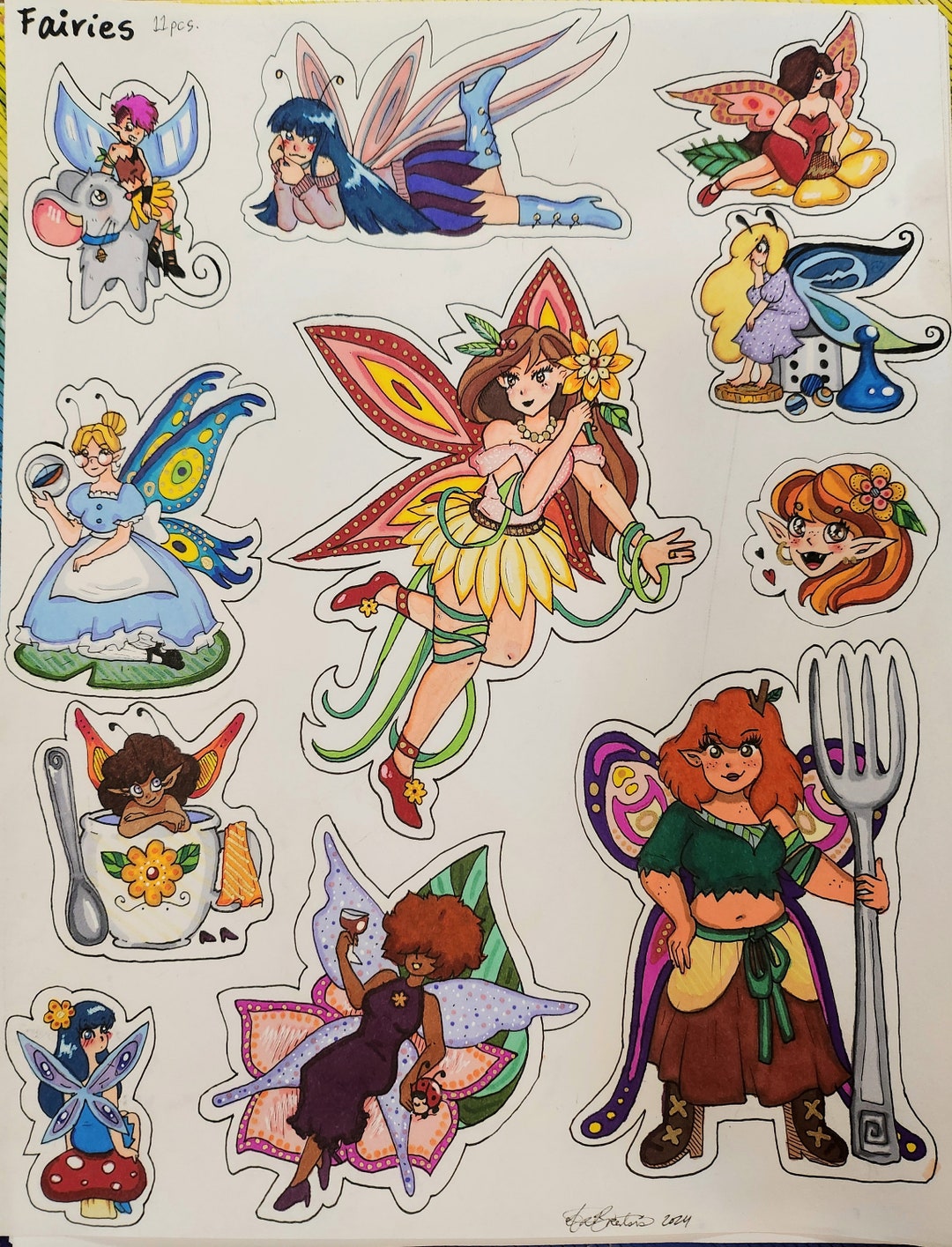 Fairies Theme Sticker Pack - 11 Pcs - Etsy