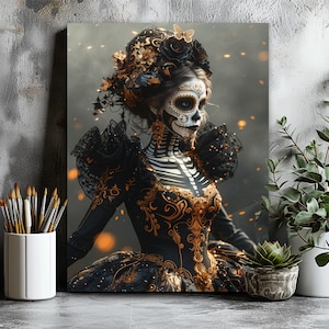 Day of the Dead Wall Art, Canvas Art, Skull Print, Skull Artwork, Skull Canvas Wall Art, Skull Canvas, Skull Art, Canvas Art Print, Wall Art