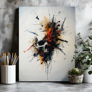 Abstract Skull Wall Art, Modern Skull Artwork, Skull Canvas Wall Art, Skull Print, Skull Art, Gothic Art, Dark Art, Wall Hangings