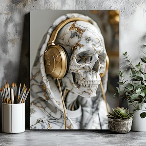 Hip Hop Wandkunst, Leinwand Kunst, Schädel Druck, Schädel Kunstwerk, Schädel Leinwand Wandkunst, Schädel Leinwand, Schädel Kunst, Leinwandkunst, Skelettkunst