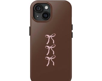 Pink Bow Coquette Brown Preppy Style Phone Case