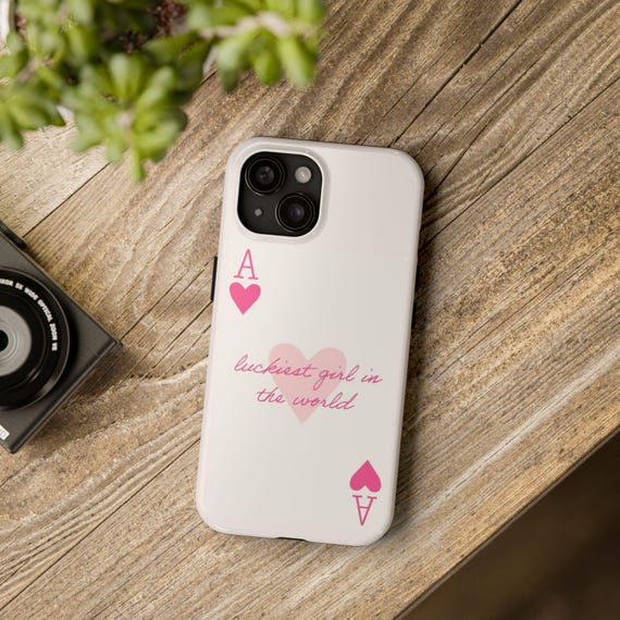 Ace of Hearts Pink Phone Case: Lucky Girl Design