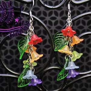 Rainbow Flower Dangle Earrings