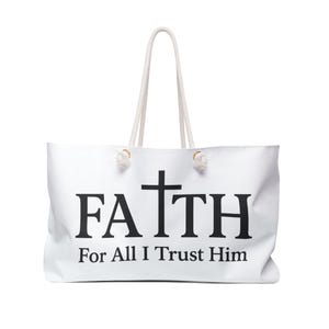 Faith-Inspired Weekender Bag - Travel Tote for Church, Retreats, and Everyday Use - Inspirational Gift, Religious Travel Bag