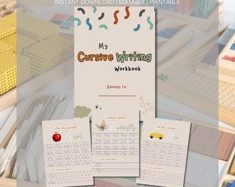 Cursive Writing Practice Worksheet Printable Workbook Script Tracing ...