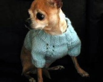 Digital Download - PDF Knitting  Pattern - 5-needle Top Down Short Sleeve Dog Sweater